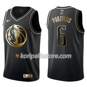 Dallas Mavericks Kristaps Porzingis 6 Nike Musta Golden Edition Miesten Pelipaidat Swingman 